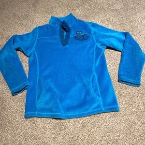 Patagonia kids fleece pullover bright blue large